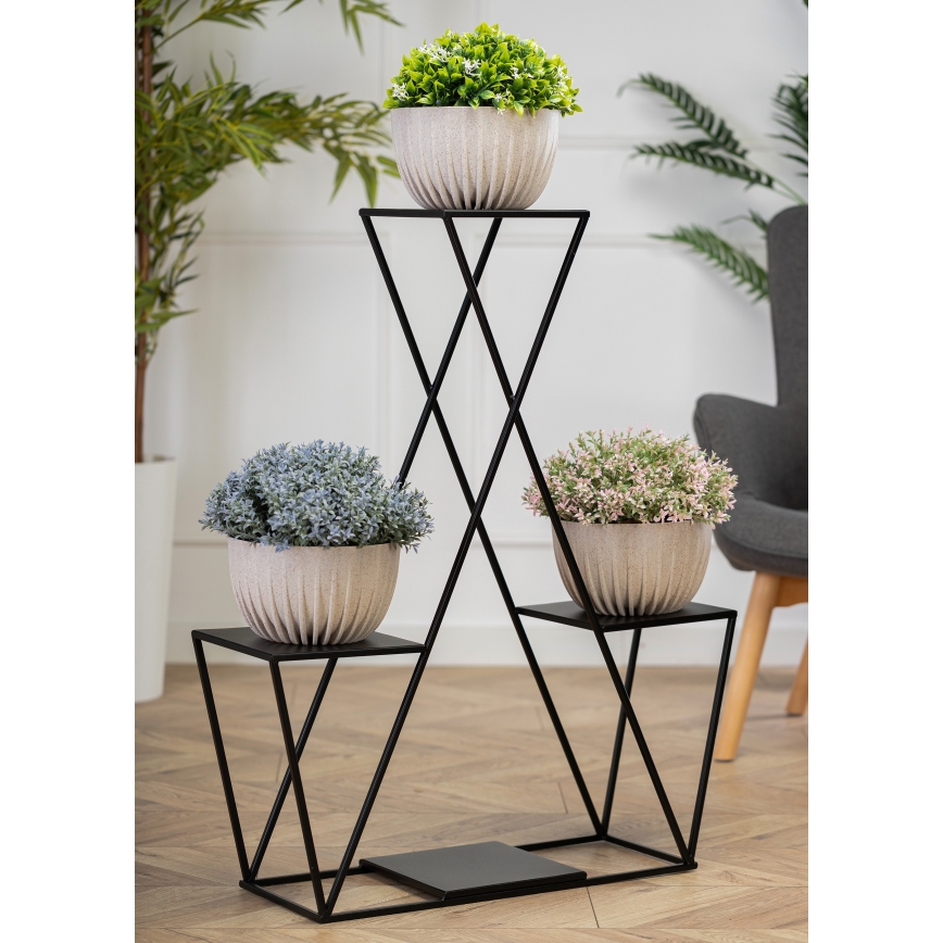 Стойка за цветя 95x78 см черен