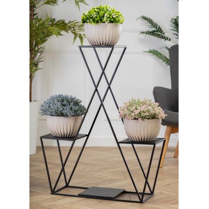 Стойка за цветя 95x78 см черен