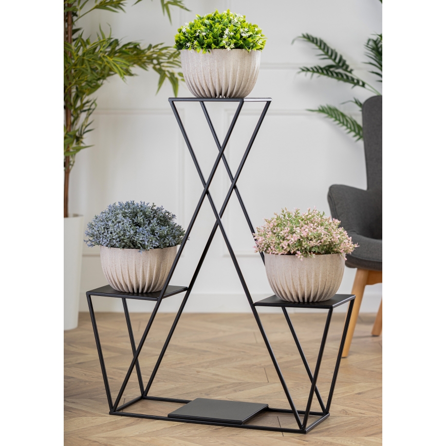 Стойка за цветя 95x78 см черен