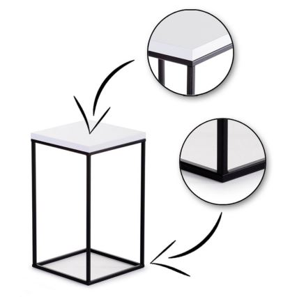Стойка за цветя BASICLOFT 40x24 бял/черен