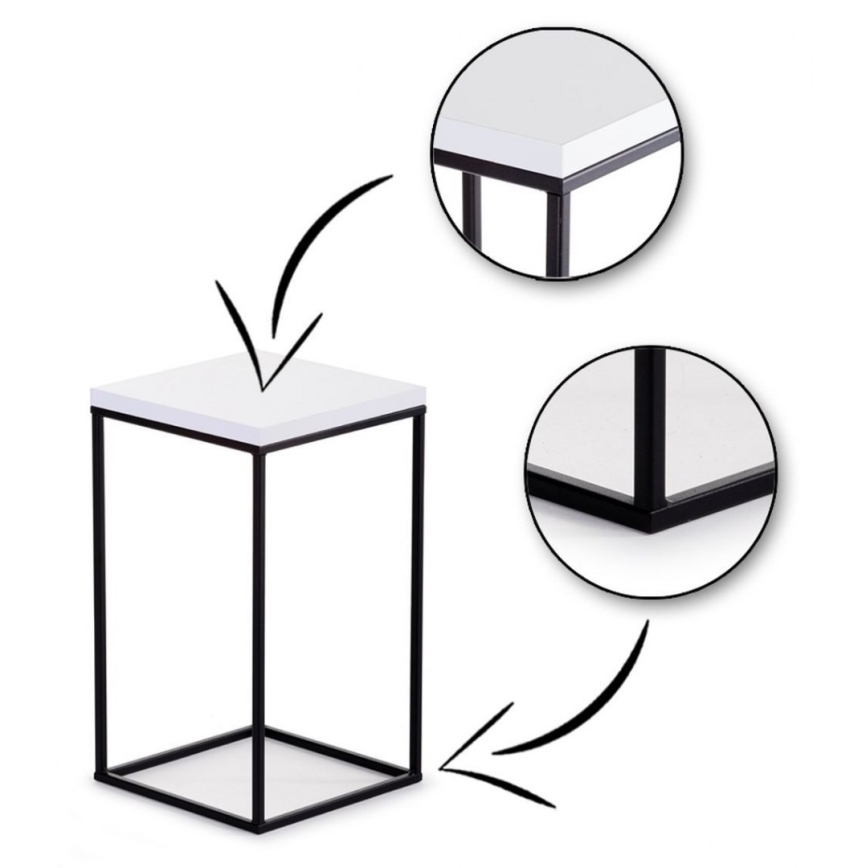 Стойка за цветя BASICLOFT 40x24 бял/черен