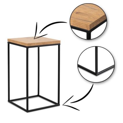 Стойка за цветя BASICLOFT 40x24 черен/кафяв