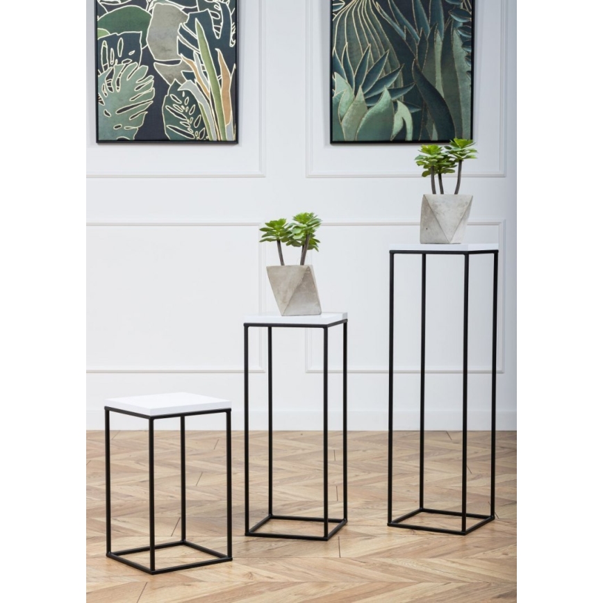 Стойка за цветя BASICLOFT 60x24 черен/бял