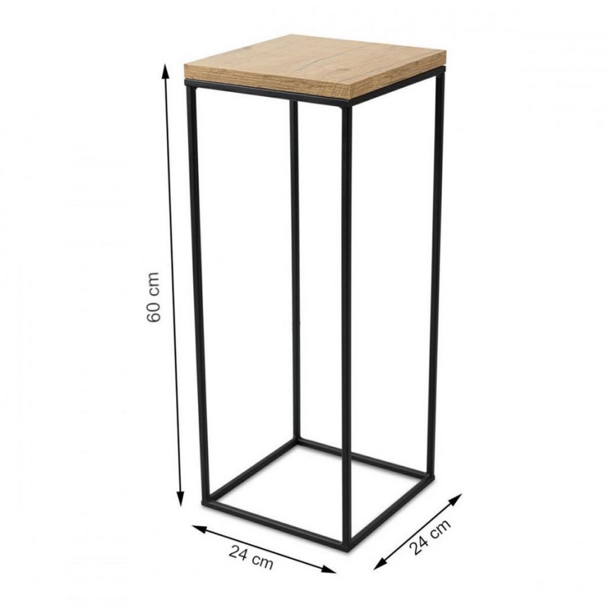 Стойка за цветя BASICLOFT 60x24 черен/кафяв