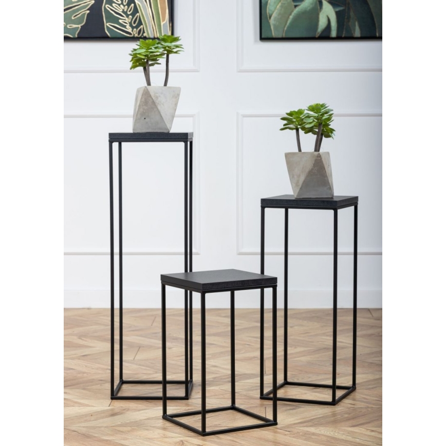 Стойка за цветя BASICLOFT 80x24 черен