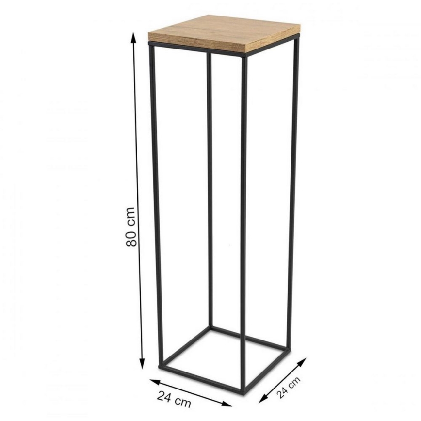 Стойка за цветя BASICLOFT 80x24 черен/кафяв