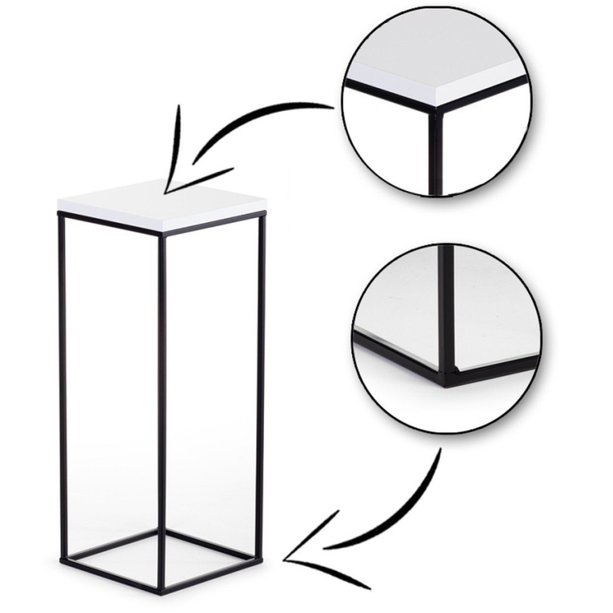 Стойка за цветя BASICLOFT 80x24 черен/бял