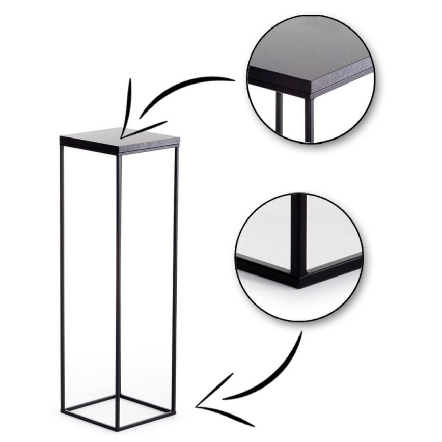 Стойка за цветя BASICLOFT 80x24 черен