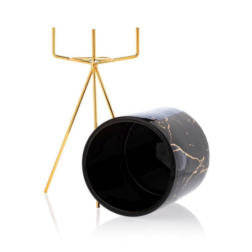 Стойка за цветя EMMA 32,5x13 см черна/златиста