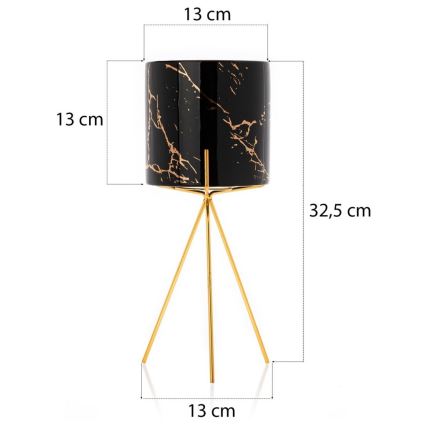 Стойка за цветя EMMA 32,5x13 см черна/златиста