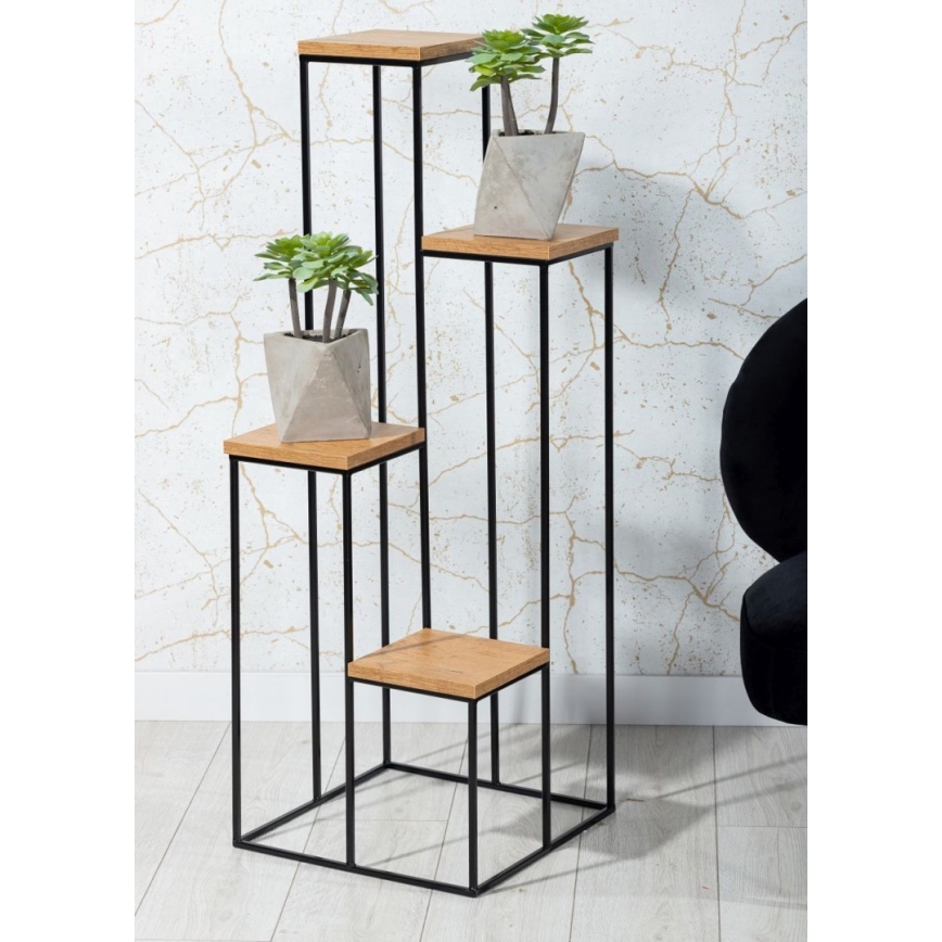 Стойка за цветя KASKADA 70x34 черен/кафяв