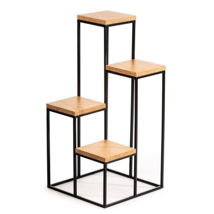 Стойка за цветя KASKADA 70x34 черен/кафяв