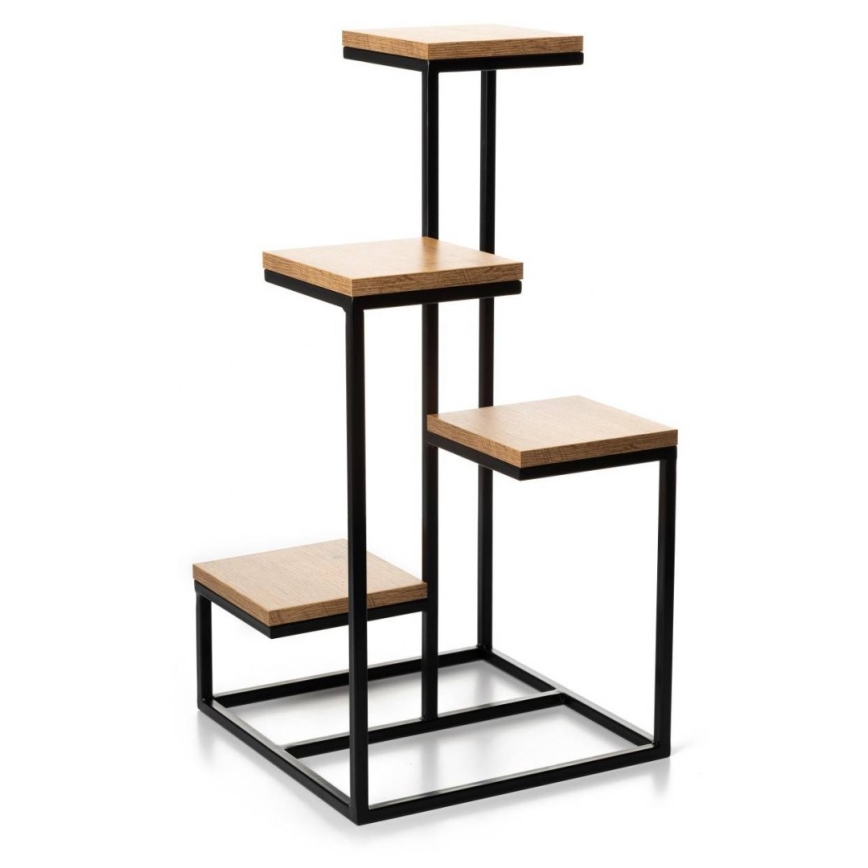 Стойка за цветя KASKADA 79x40 черен/кафяв