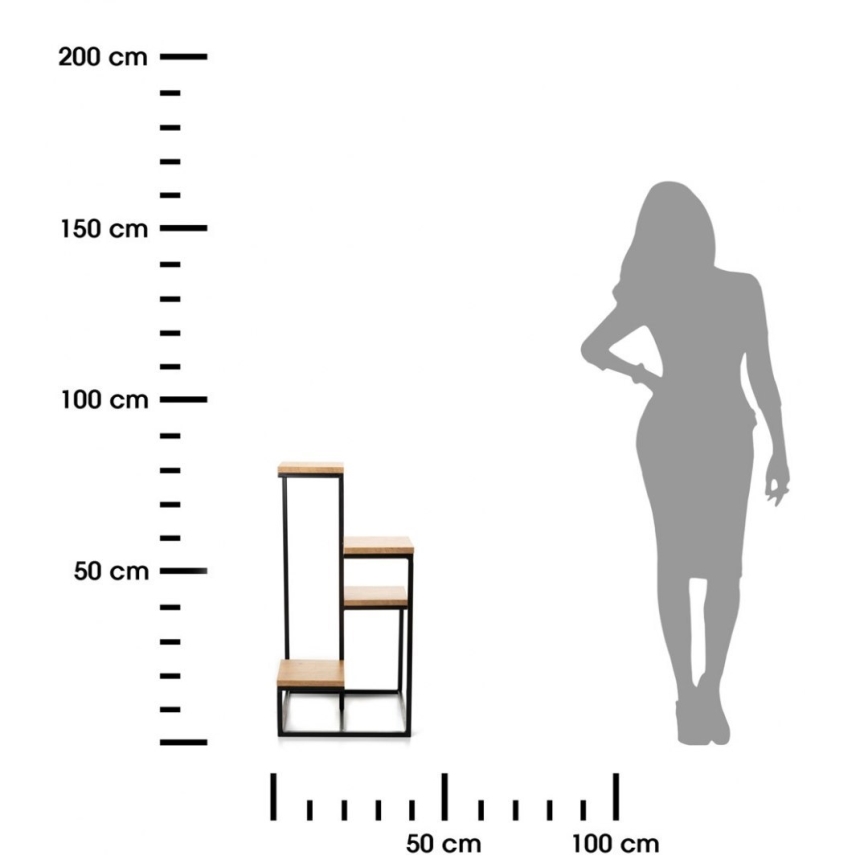 Стойка за цветя KASKADA 79x40 черен/кафяв