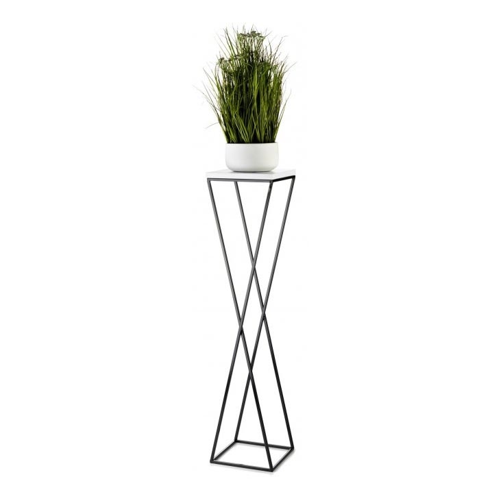 Стойка за цветя LOFT 100x24 см черен/бял