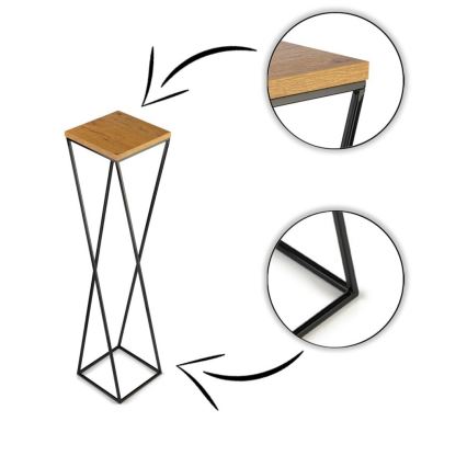 Стойка за цветя LOFT 100x24 см черен/кафяв