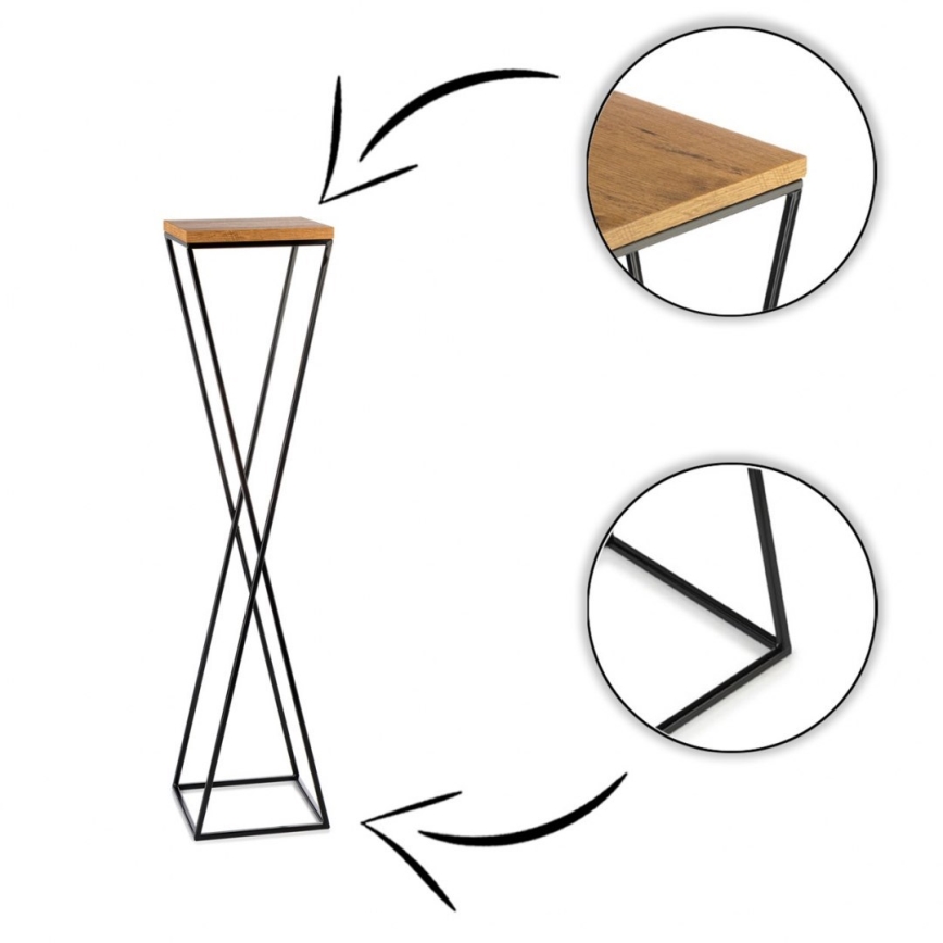 Стойка за цветя LOFT 100x24 см черен/кафяв