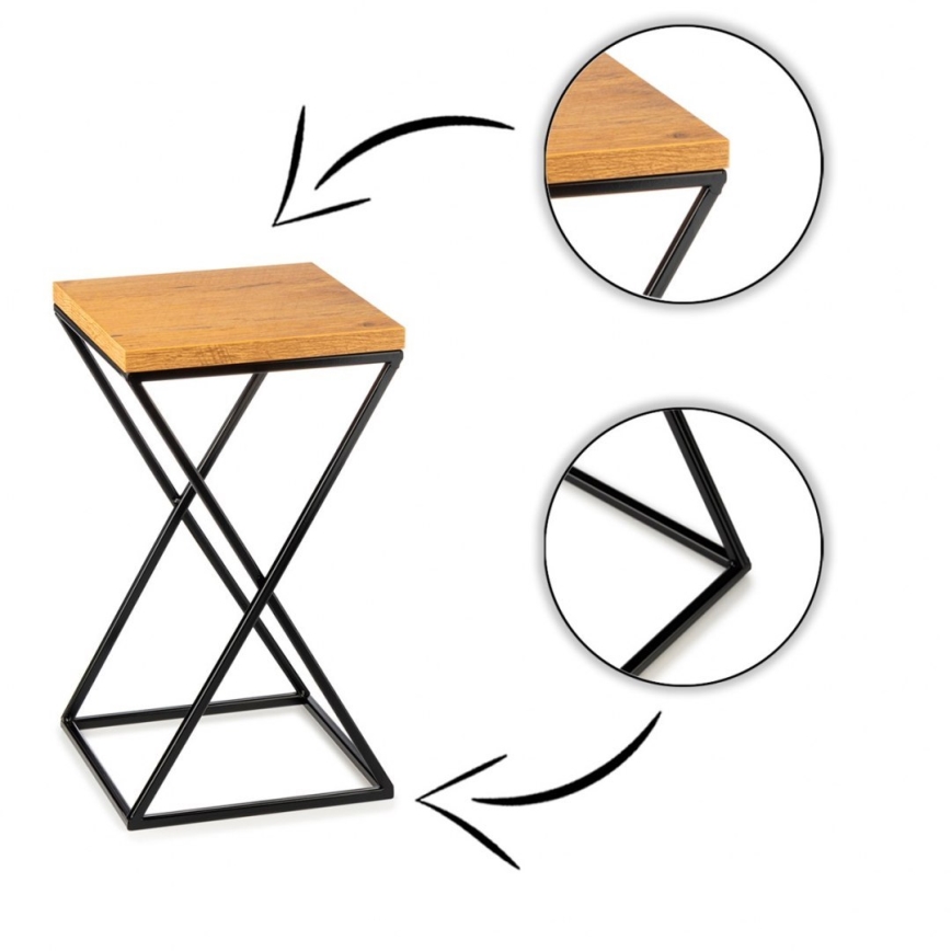 Стойка за цветя LOFT 40x24 см черен/кафяв