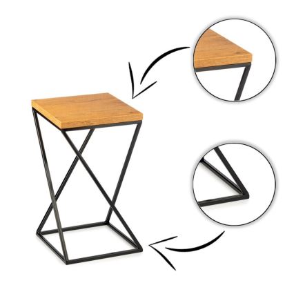 Стойка за цветя LOFT 40x24 см черен/кафяв