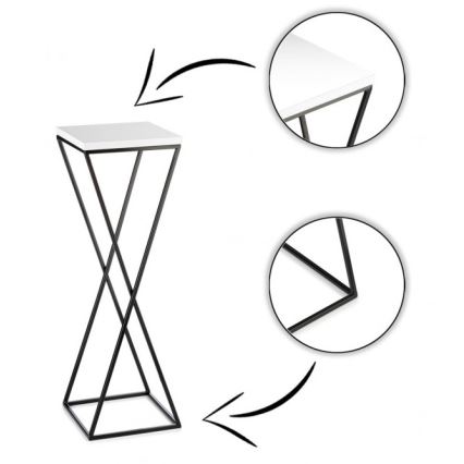 Стойка за цветя LOFT 70x24 см черен/бял