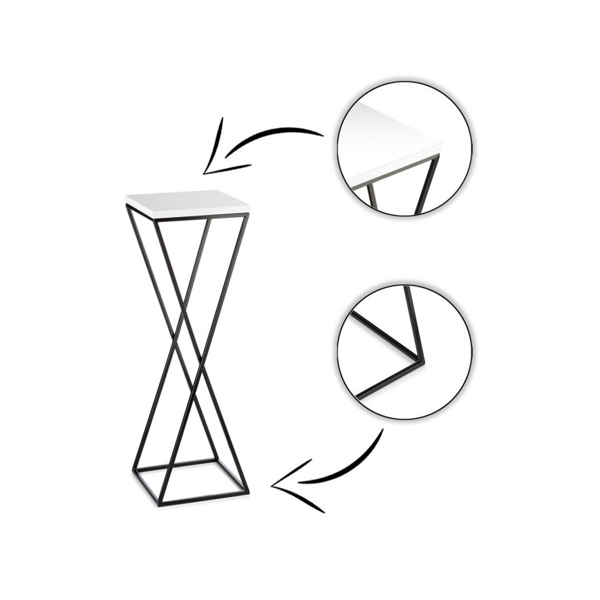 Стойка за цветя LOFT 70x24 см черен/бял