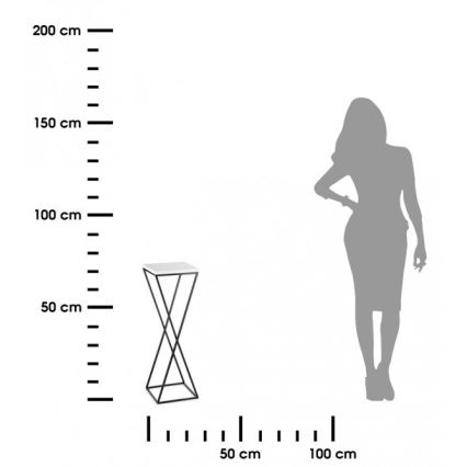 Стойка за цветя LOFT 70x24 см черен/бял