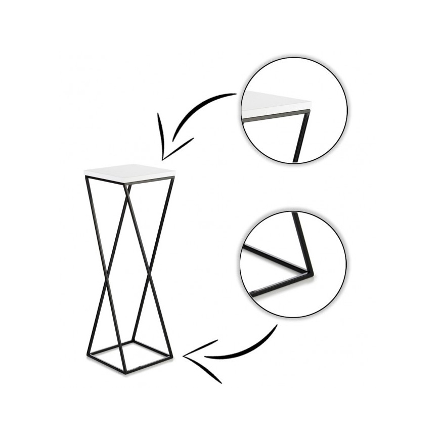 Стойка за цветя LOFT 70x24 см черен/бял