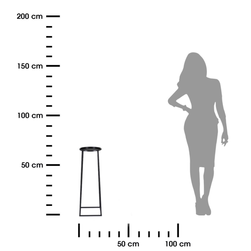 Стойка за цветя LOFT 70x24 см черен