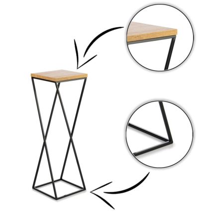 Стойка за цветя LOFT 70x24 см черен/кафяв