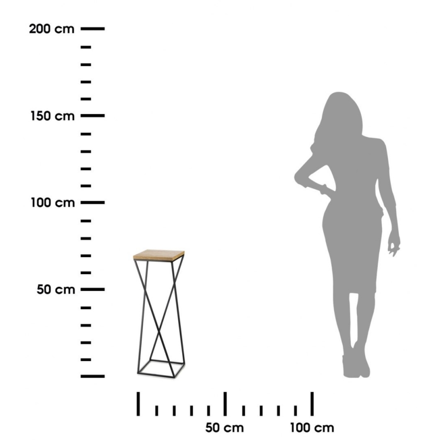 Стойка за цветя LOFT 70x24 см черен/кафяв