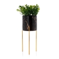 Стойка за цветя NILA 28x11 см черна/златиста