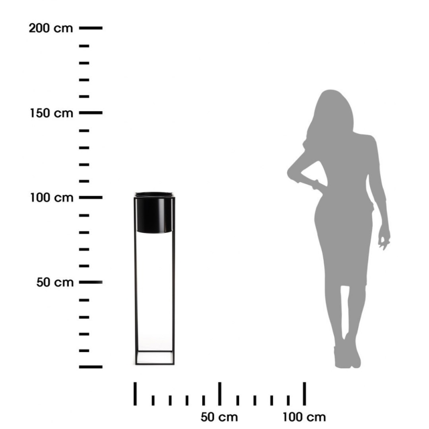 Стойка за цветя RING 100x23 см черен
