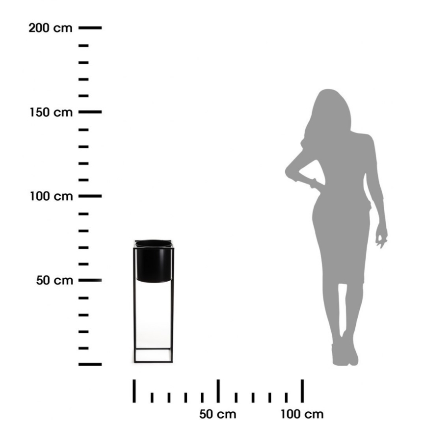 Стойка за цветя RING 70x23 см черна