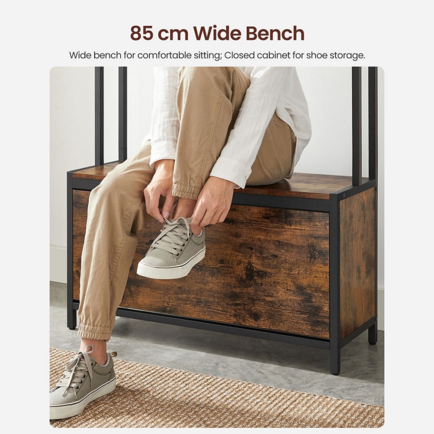 Стойка за дрехи NAVOR кафява/черна