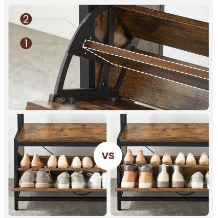 Стойка за дрехи NAVOR кафява/черна