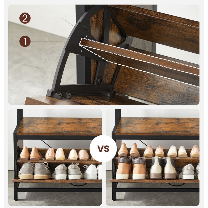 Стойка за дрехи NAVOR кафява/черна