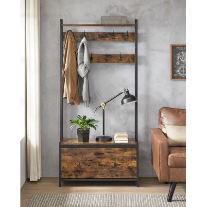 Стойка за дрехи NAVOR кафява/черна