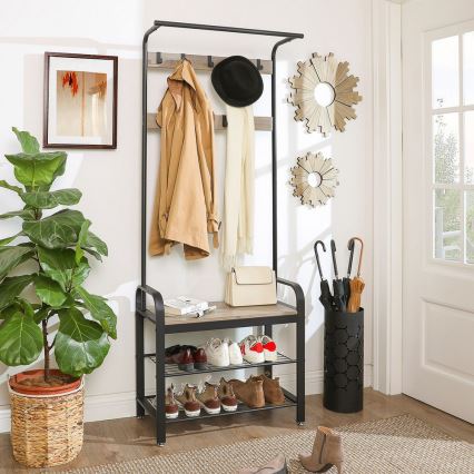 Стойка за дрехи NAVOR кафява/черна