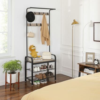 Стойка за дрехи NAVOR кафява/черна