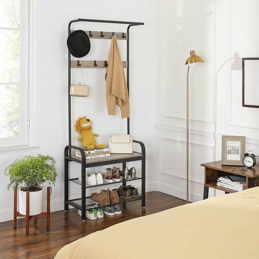 Стойка за дрехи NAVOR кафява/черна