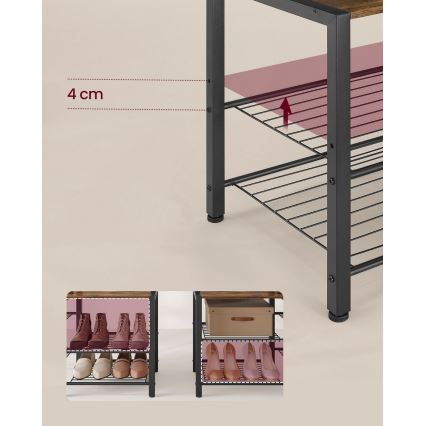 Стойка за дрехи NAVOR, кафява/черна