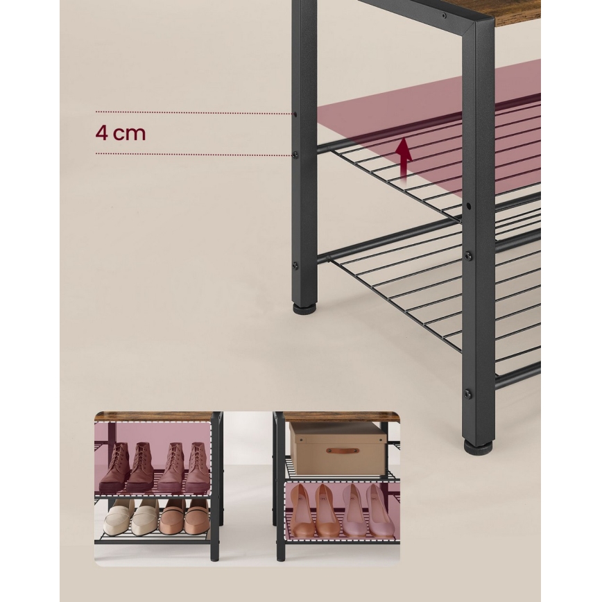 Стойка за дрехи NAVOR, кафява/черна