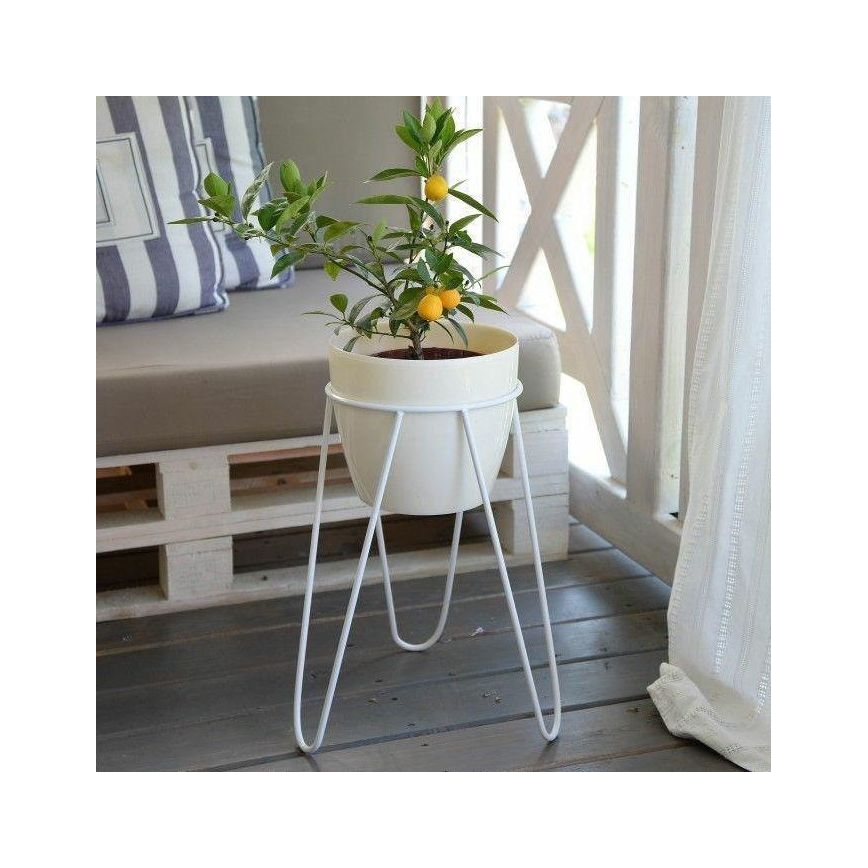 Стойка за саксия LOFT 50x30 см бял