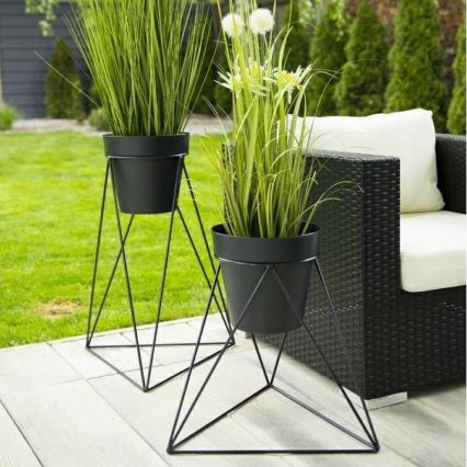 Стойка за саксия TRIANGL 40x45 см черен