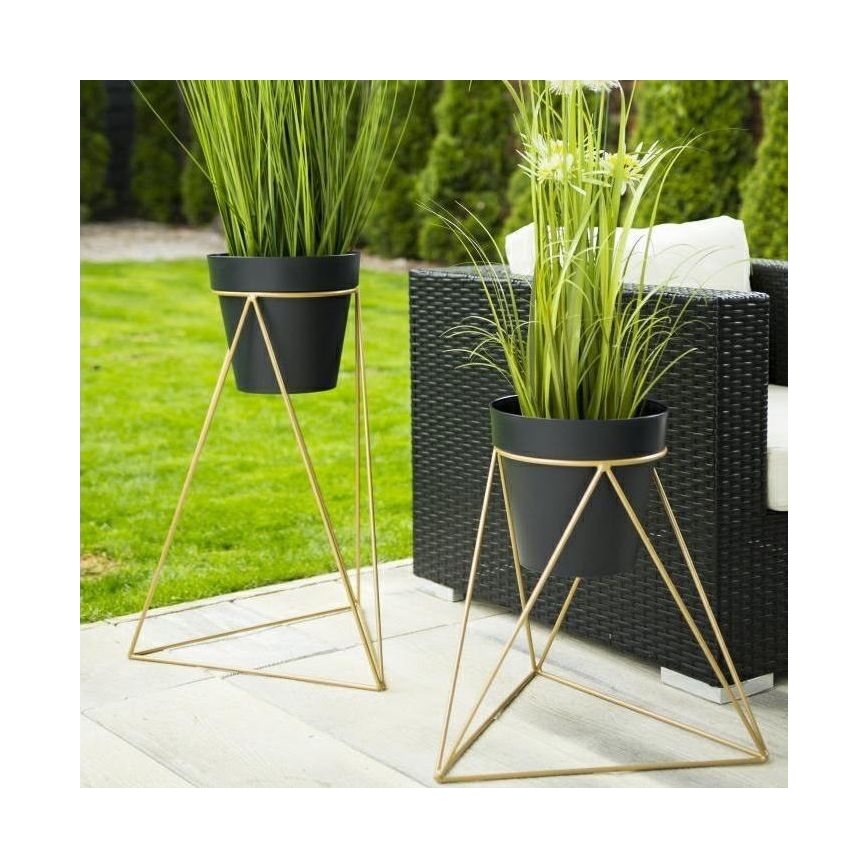 Стойка за саксия TRIANGL 40x45 см златист