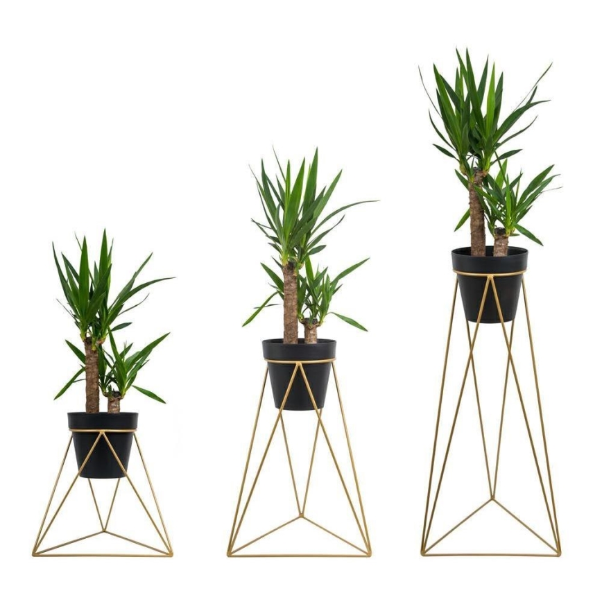 Стойка за саксия TRIANGL 40x45 см златист