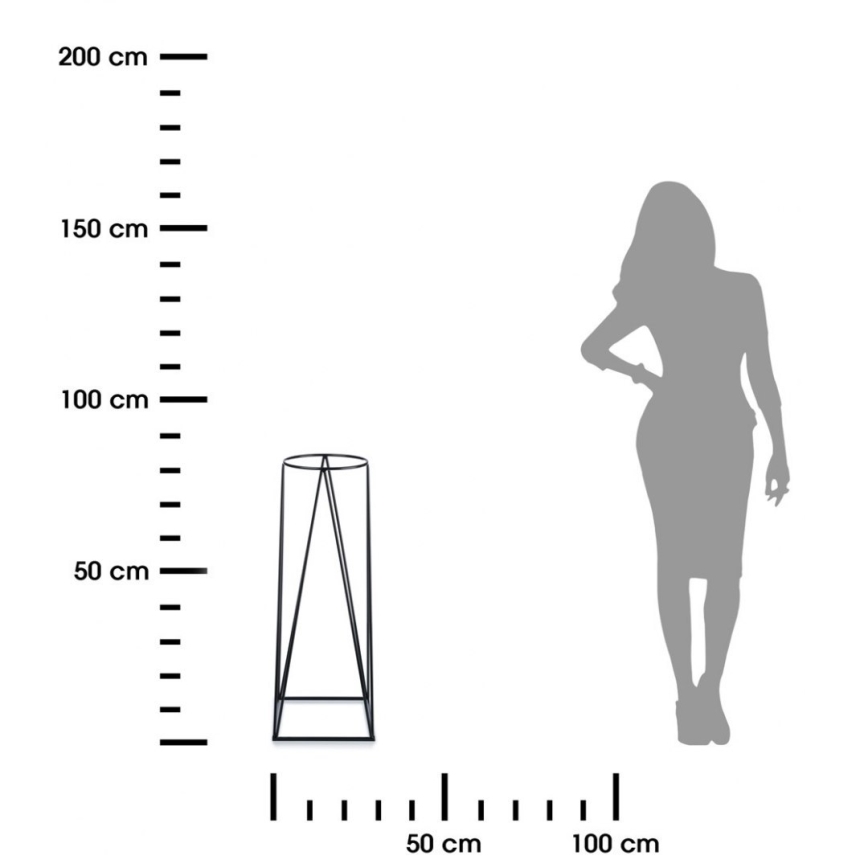 Стойка за саксия TRIANGL 80x30 см черна