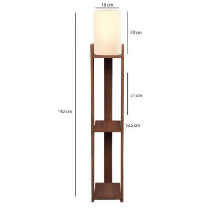 Стояща лампа AYD 1xE27/40W/230V кафява/кремава