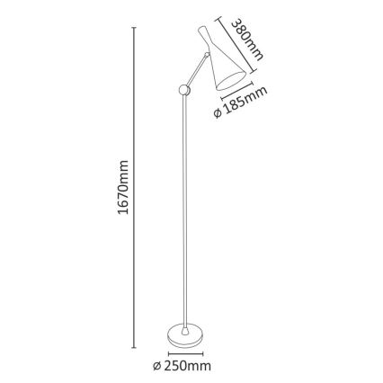 Стояща лампа MODERN 1xE27/20W/230V черна