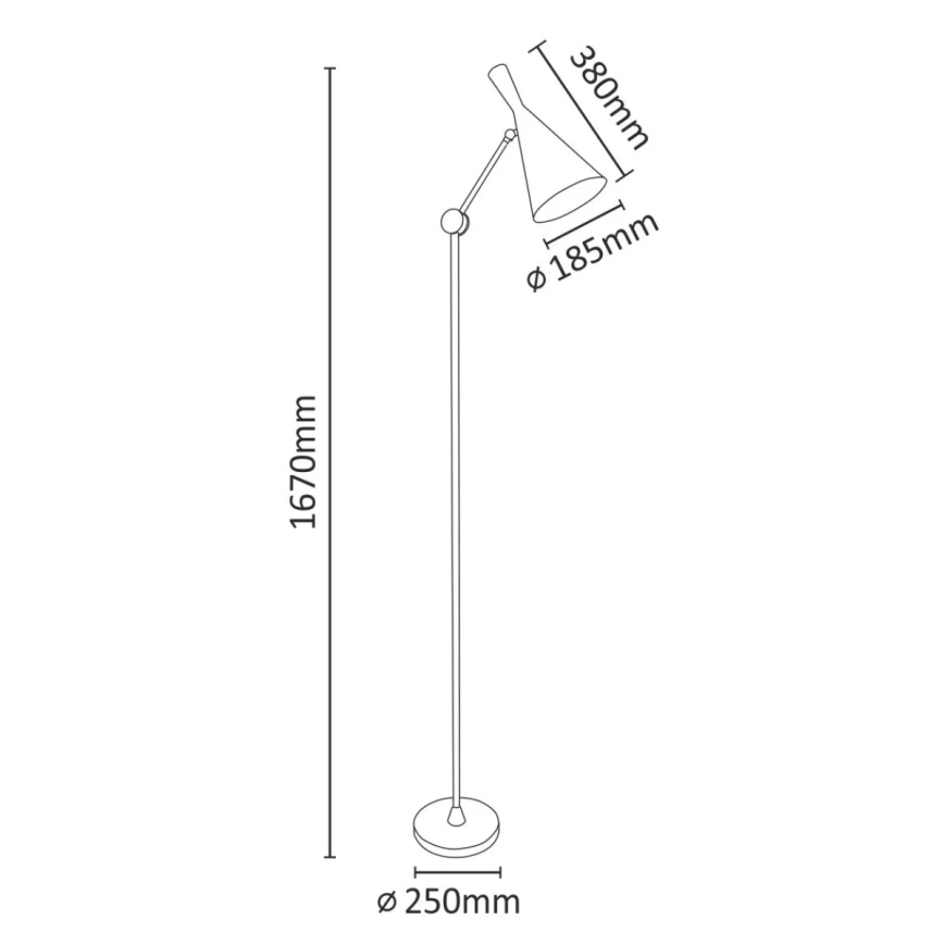 Стояща лампа MODERN 1xE27/20W/230V черна